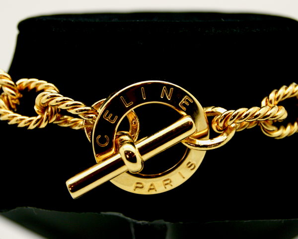 1991 CELINE coin charms gold necklace