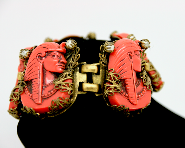 1950's SELRO rare Egyptian head bracelet