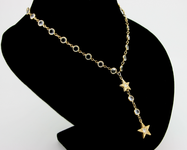 1980's SWAROVSKI star drop bezel necklace