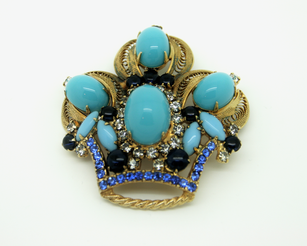1960's rare JULIANA turquoise crown