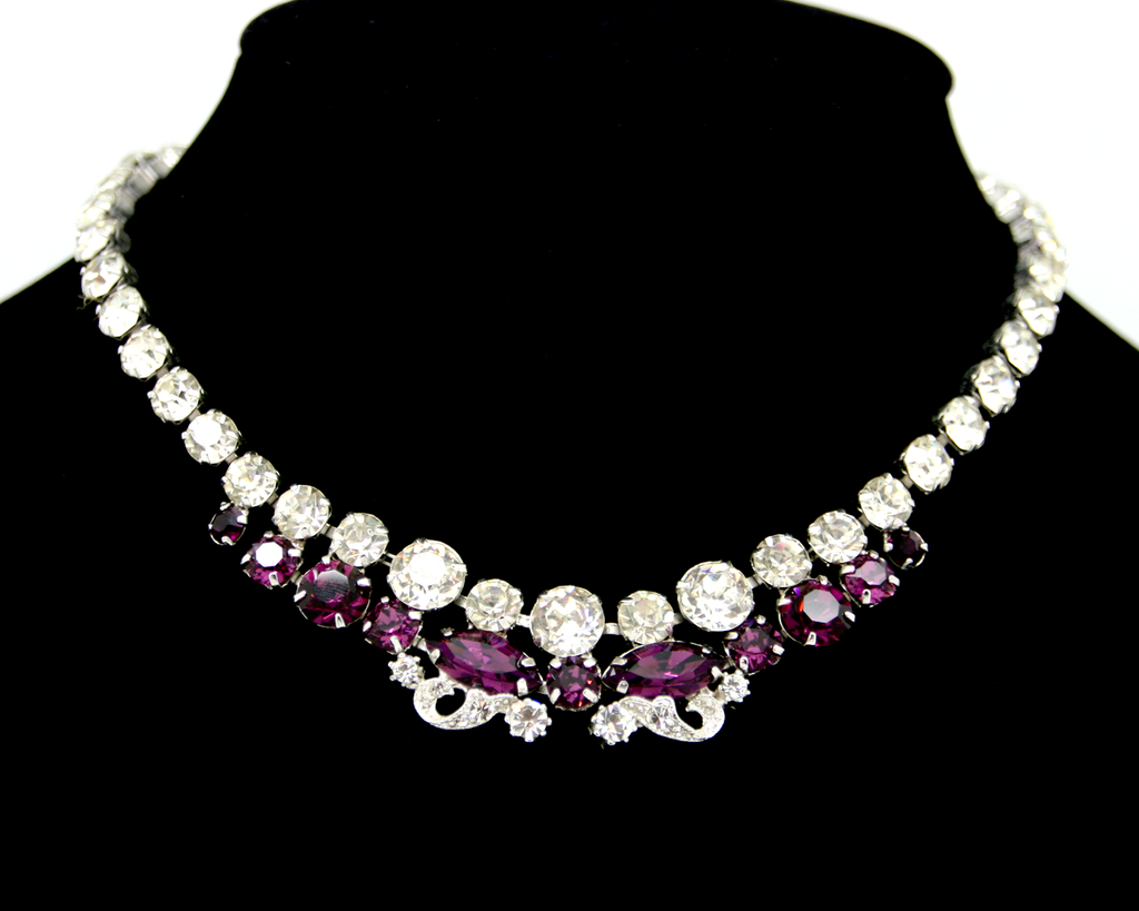 1940 50 s EISENBERG ice purple and clear crystal Antonia Ghazlan