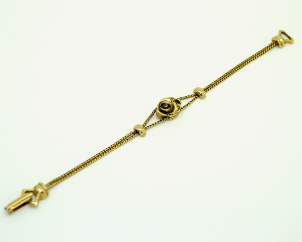 1950's GOLDETTE antique gold rose slider bracelet
