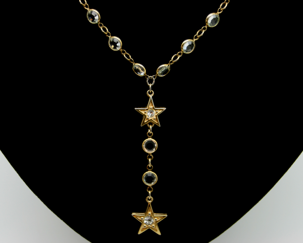 1980's SWAROVSKI star drop bezel necklace