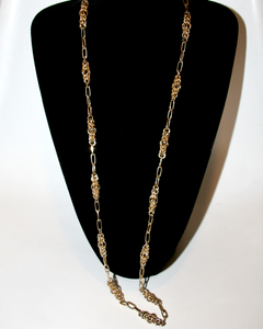 1970's DONALD STANNARD long gold chain necklace