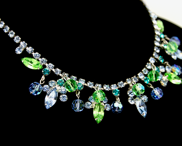 1960's JULIANA green & blue 3 piece bead set